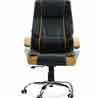Office Chair (Black Tan) Leatherette Office Execut