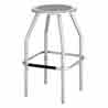 Restaurant Bar Stool Black Frame Walnut Wood Seat
