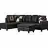 Russ Sectional with Ottoman Black