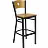 Restaurant Bar Stool Black Frame Black Vinyl Seat