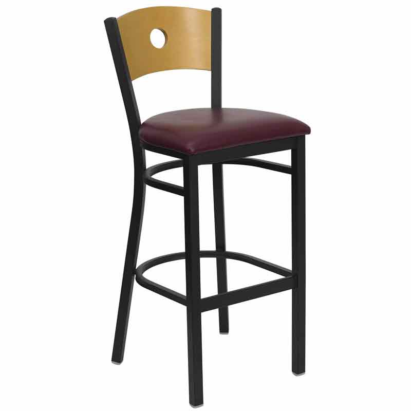 Restaurant Bar Stool Black Black Natural Frame Bur