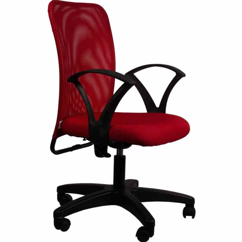 Fabric Office Arm Chair  (Red)