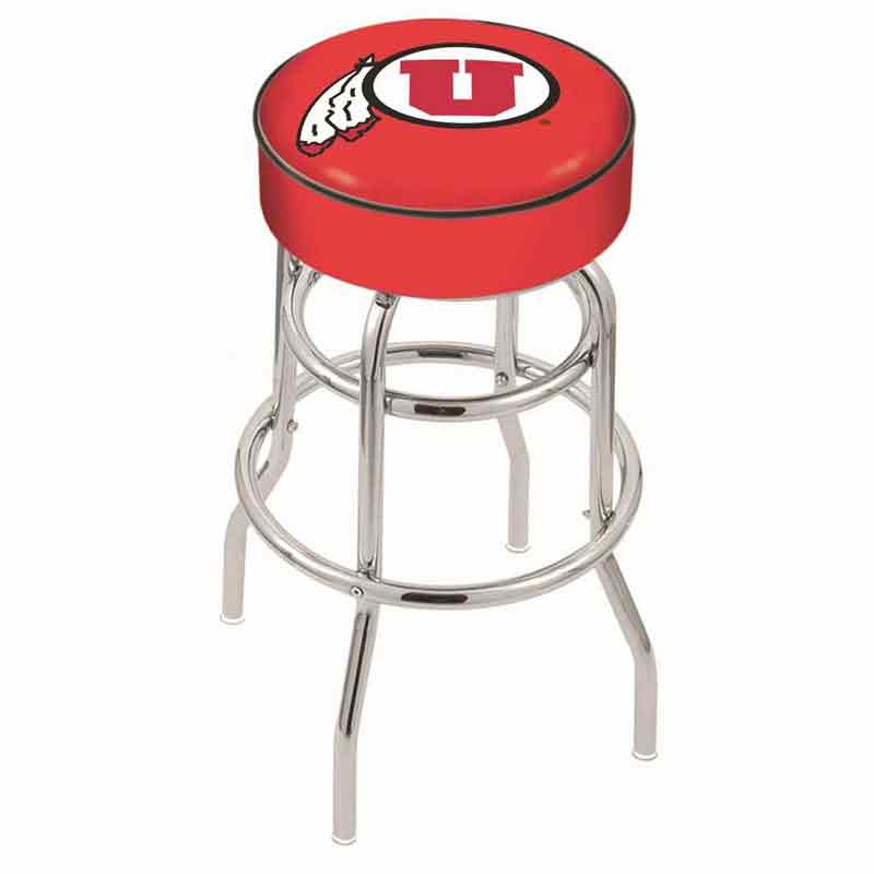 Red Utah State Cushion Seat with Double-Ring Chrom