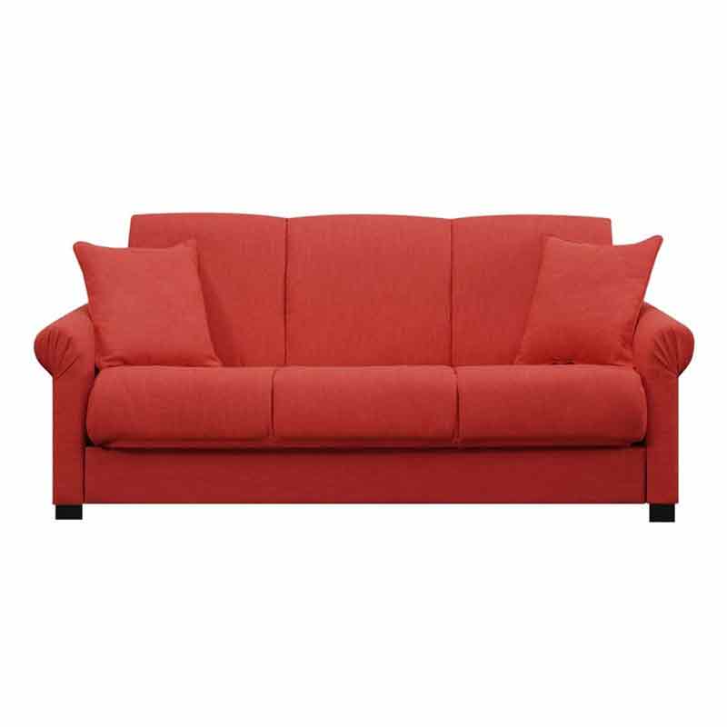 Lawrence Full Convertible Sleeper Sofa Red