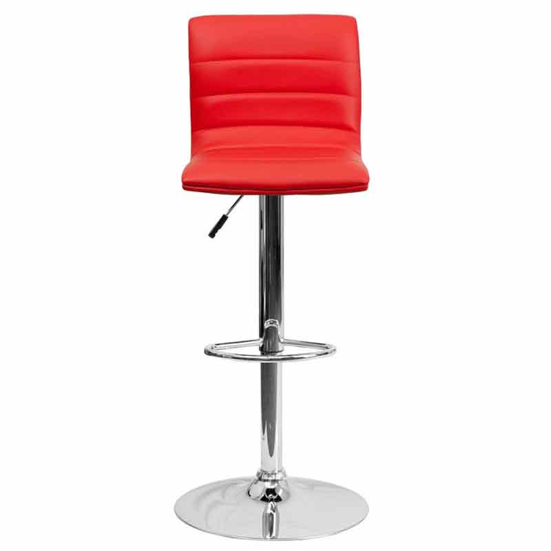 Clay Adjustable Height Swivel Bar Stool Red