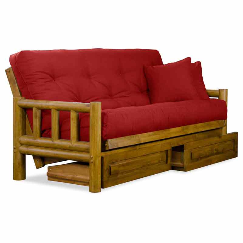 Tahoe Log Futon Frame and Mattress Set - Heritage 
