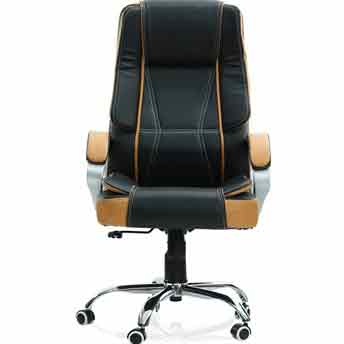 Office Chair (Black Tan) Leatherette Office Execut