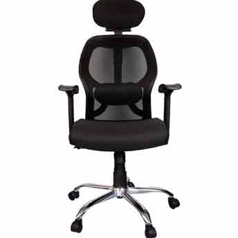 High Back Revolving Chair with Headrest and Centre