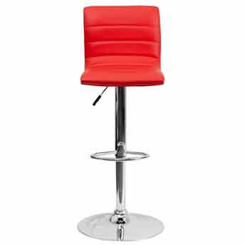 Clay Adjustable Height Swivel Bar Stool Red