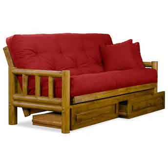 Tahoe Log Futon Frame and Mattress Set - Heritage